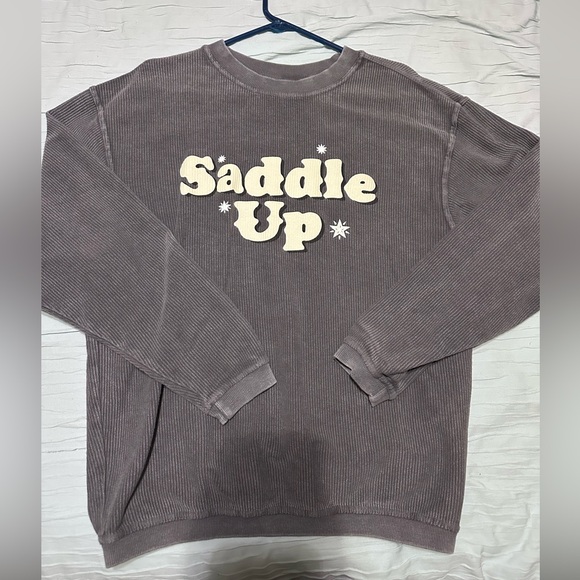 Gray Ribbed Sweatshirt - Picture 1 of 2